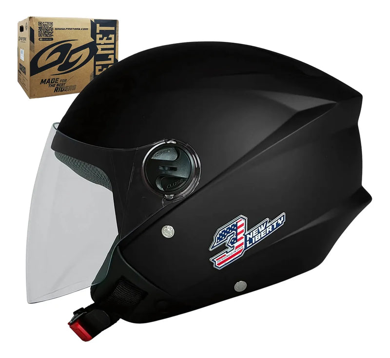 CAPACETE NEW LIBERTY THREE ELITE 56/56 (PRETO FOSCO)